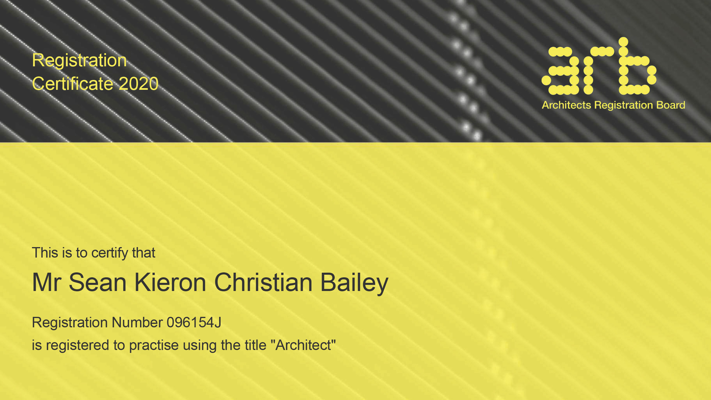 ARB - Certificate of Registration